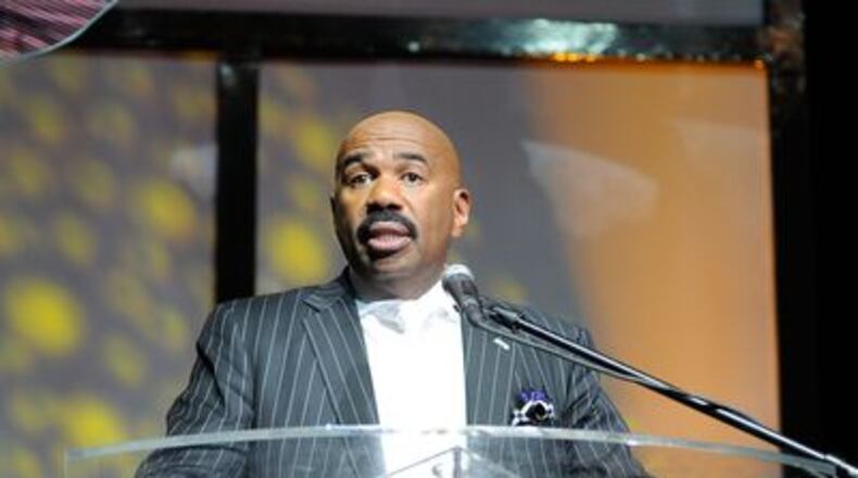 Steve Harvey at the Hoodie Awards in 2012. He is moving his annual community-based awards show to Atlanta from Las Vegas in 2014. Steve Harvey at the Hoodie Awards in 2012. He is moving his annual community-based awards show to Atlanta from Las Vegas in 2014. (Getty Images)