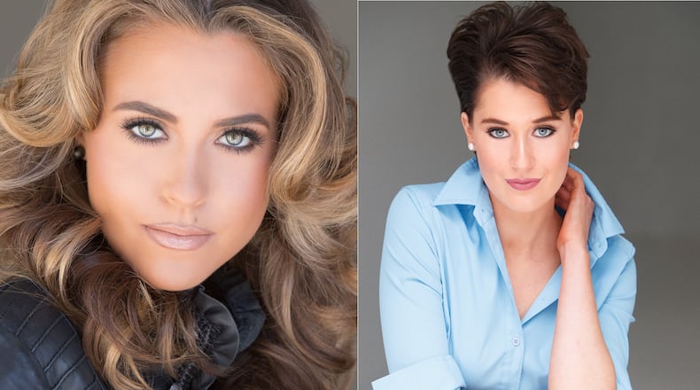 Holly Haynes, Miss Historic Buford (left) won the on-stage question preliminary award. Victoria Hill, Miss Capital City, won the preliminary talent award.