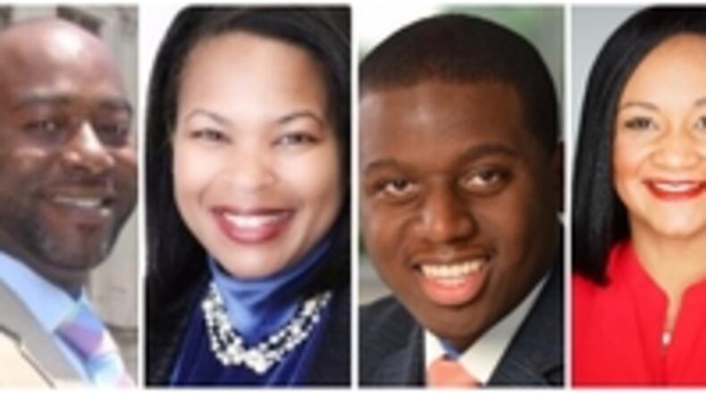 Nick Carlson, a Republican, and Democrats MarcKeith DeJesus, Linda Pritchett, Elijah Tutt and Nikema Williams are running for the 39th District Senate seat left vacant by Sen. Vincent Fort, who is running for Atlanta mayor.
