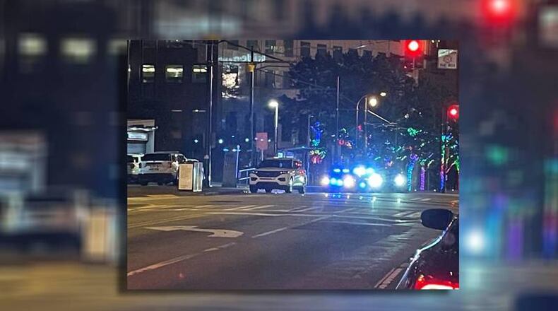 Police and MARTA officials investigated the shooting late Tuesday at the Peachtree Center station.