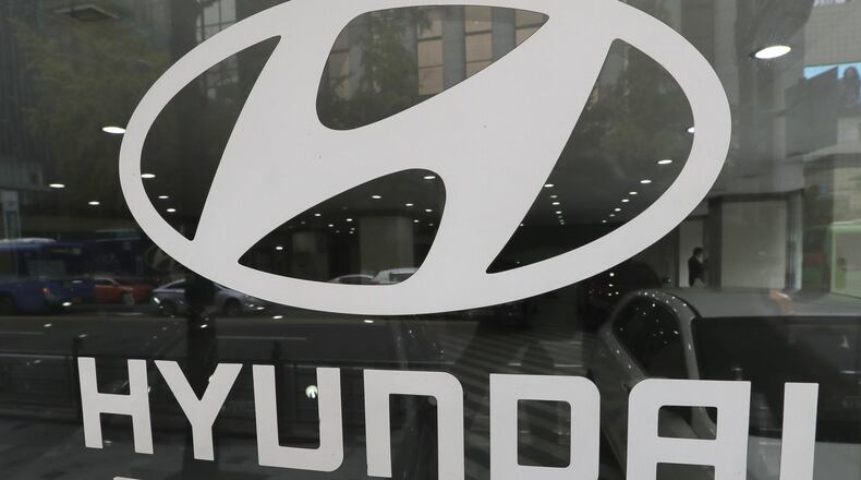 The logo of Hyundai Motor Co. (AP Photo/Lee Jin-man)