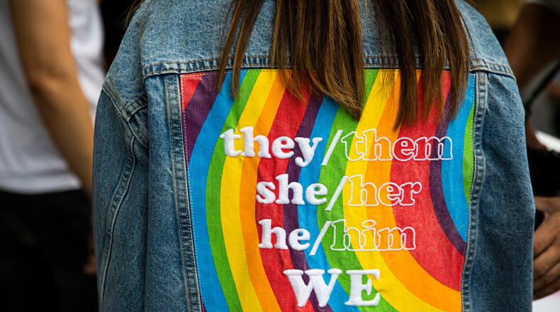 Pronouns have been recruited to challenge the long-standing gender binary in which only men and women exist. This assertion has been met with blowback from those who agree with Georgia U.S. Rep. Marjorie Taylor Greene’s insistence that “There are two genders. Male and female.” (Lauren DeCicca/Getty Images/TNS)