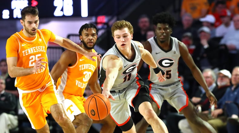 Jaxon Etter is returning to Georgia's men's basketball program. (Curtis Compton / Curtis.Compton@ajc.com)