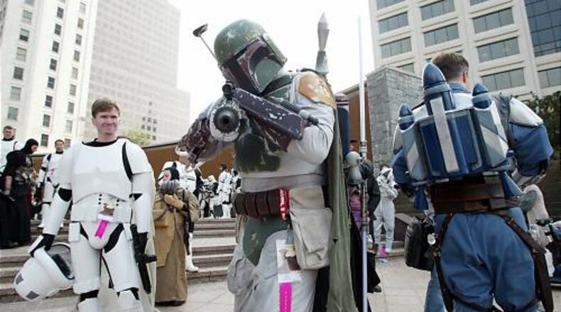 "Who goes there?" We suggest you give a swift answer to Bob Gouveia aka "Boba Fett," a character from the "Star Wars" movies.