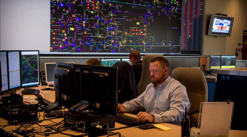 Cobb EMC's power control room where workers remotely restore/reroute power during certain outages (Photo courtesy of Cobb EMC)