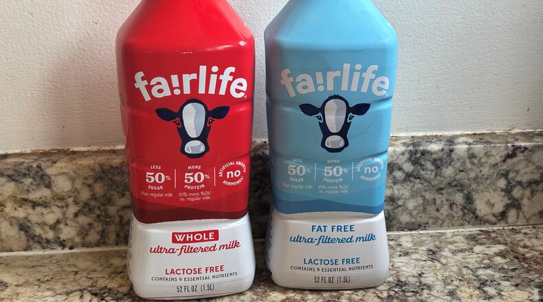 Fairlife milk products are seen in New York on Friday, July 17, 2026. (AP Photo/Dorothea Degen)
