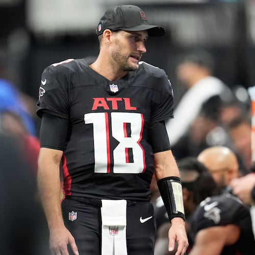 The cap hit for Atlanta Falcons quarterback Kirk Cousins is $40 million. (Mike Stewart/AP)