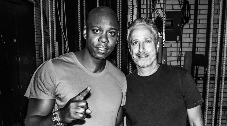 Dave Chappelle and Jon Stewart backstage