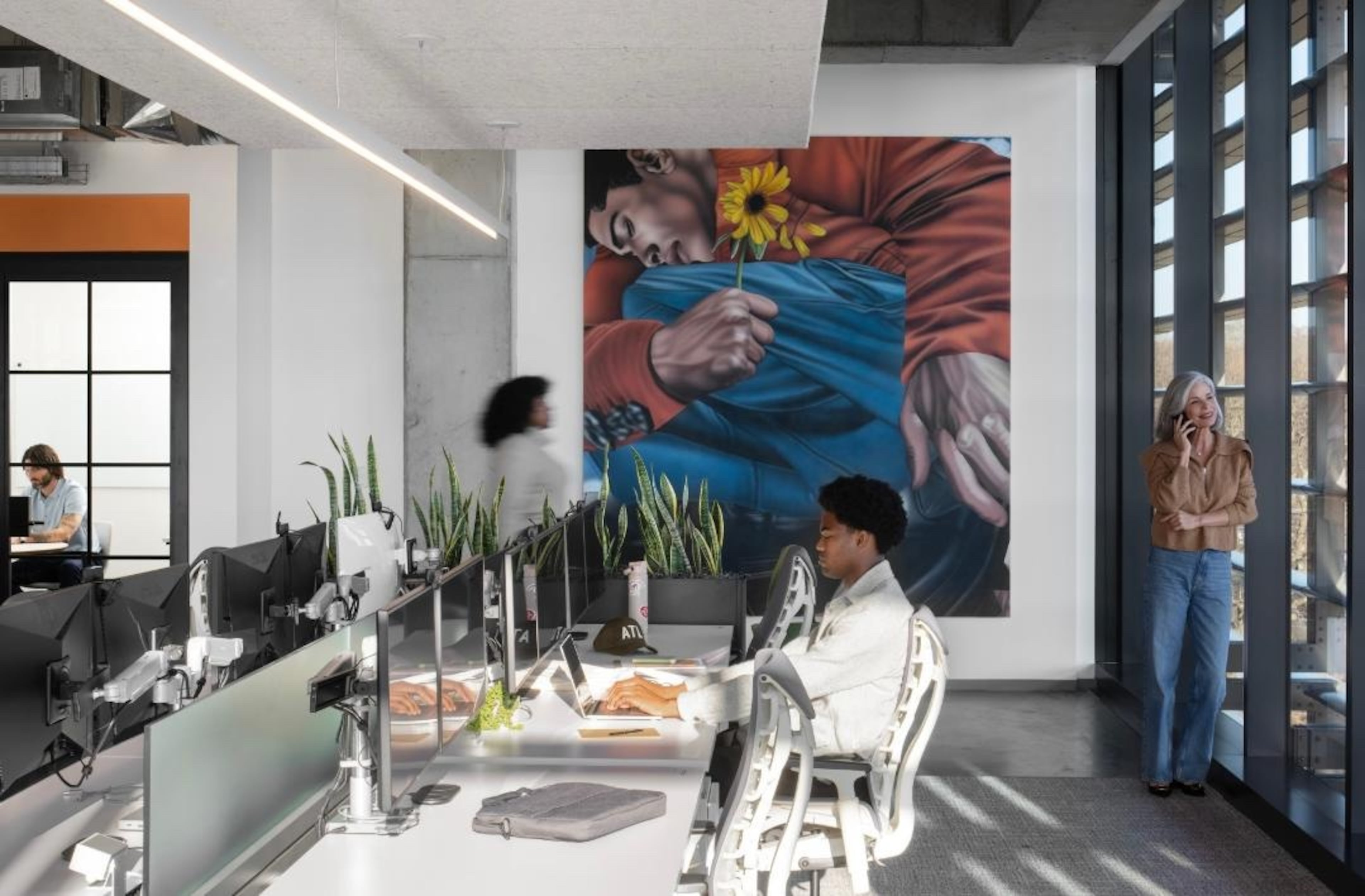 Artist Alic Brock’s work is featured in the new Old Fourth Ward Intuit office.