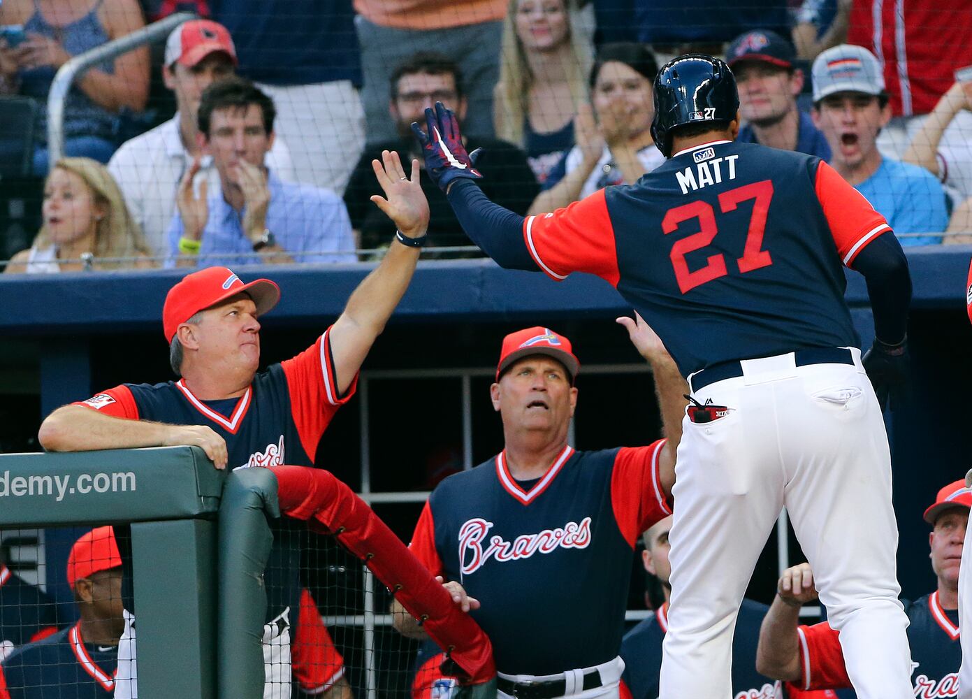 Photos: Braves wear unique nickname uniforms, beat Rockies