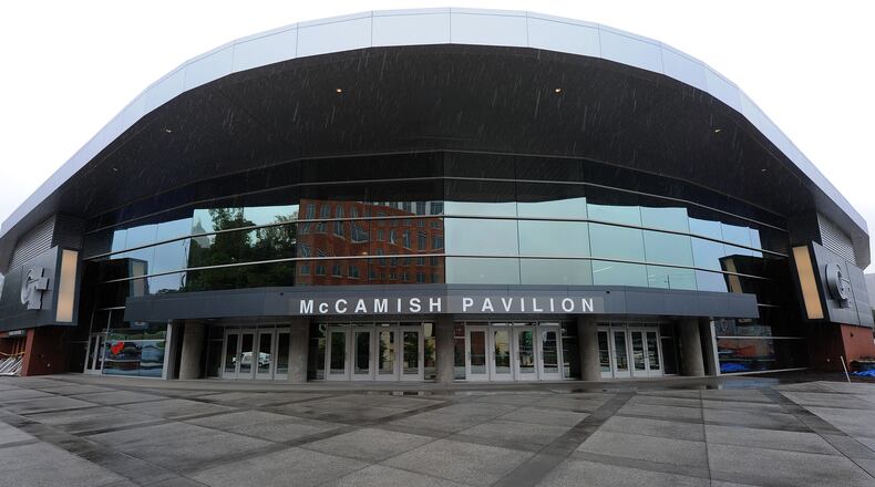 An exterior view of Georgia Tech’s McCamish Pavilion on Tuesday, September 18, 2012. The new basketball arena has a seating capacity of 8,600 and cost $50million dollars. JOHNNY CRAWFORD /JCRAWFORD@AJC.COM