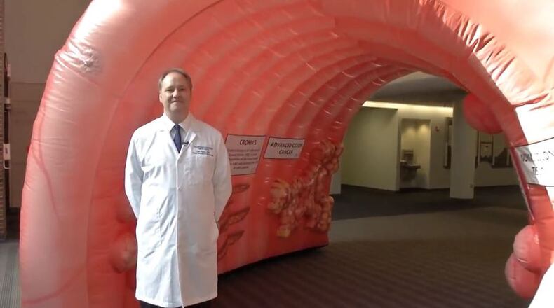 A 10-foot-long, 150-pound inflatable colon was stolen this week.