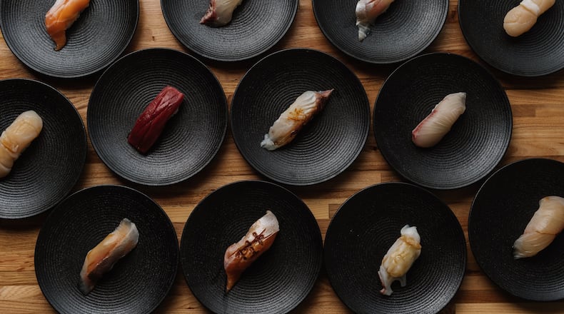 Select offerings of nigiri make up the core of the honkaku omakase experience at Sushi Hayakawa.
