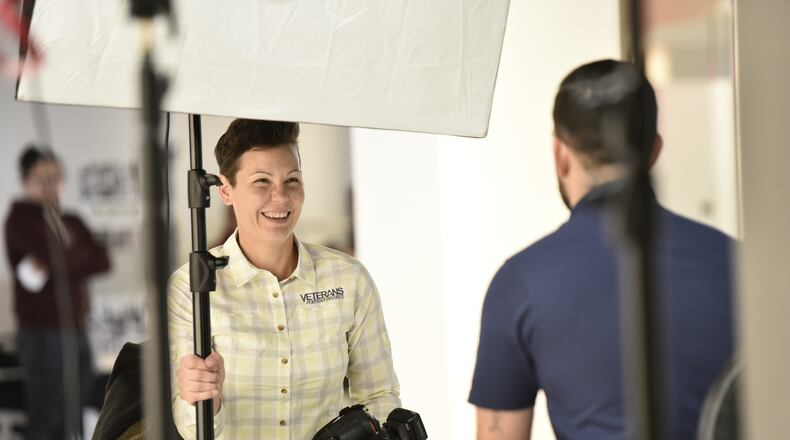 Susan Pearsall photographed veterans at the Woodruff Arts Center over the weekend