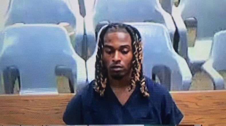 Bryan Rhoden was denied bond during an appearance at a virtual bond hearing from the Cobb County Adult Detention Center. Pool photo: Ciara Cummings, CBS46.
