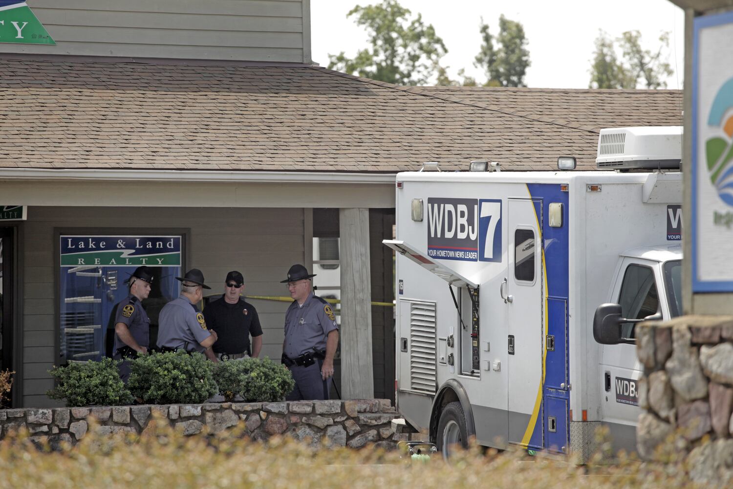 Police examine crime scene