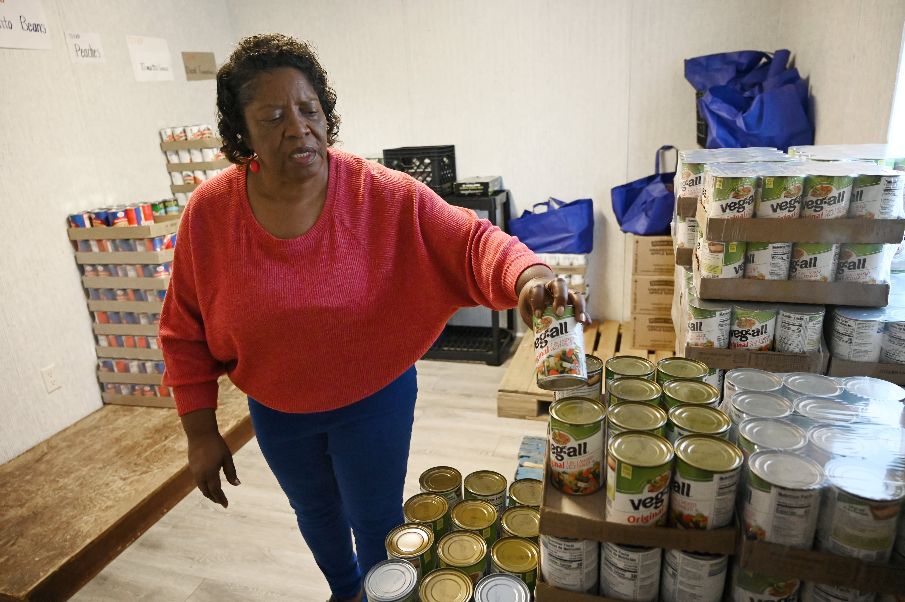 Gloria Simmons is the food pantry manager at Hancock Helping Hands in Hancock County, which has one of the highest rates of childhood food insecurity in the country.
