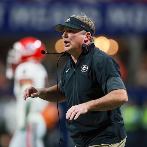 Georgia coach Kirby Smart wants to guard against whatever seemed to work against teams with byes into the quarterfinals a year ago. Last year, all four teams - including the Bulldogs - lost their first CFP game. (Jason Getz/AJC)