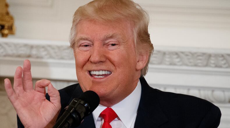 President Donald Trump speaks to a meeting of the National Governors Association, Monday, Feb. 27, 2017, at the White House in Washington. (AP Photo/Evan Vucci)