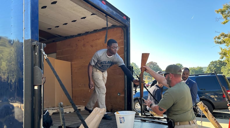 Atlanta police hosted a "Gun Buyback" event Saturday at the Atlanta Civic Center.