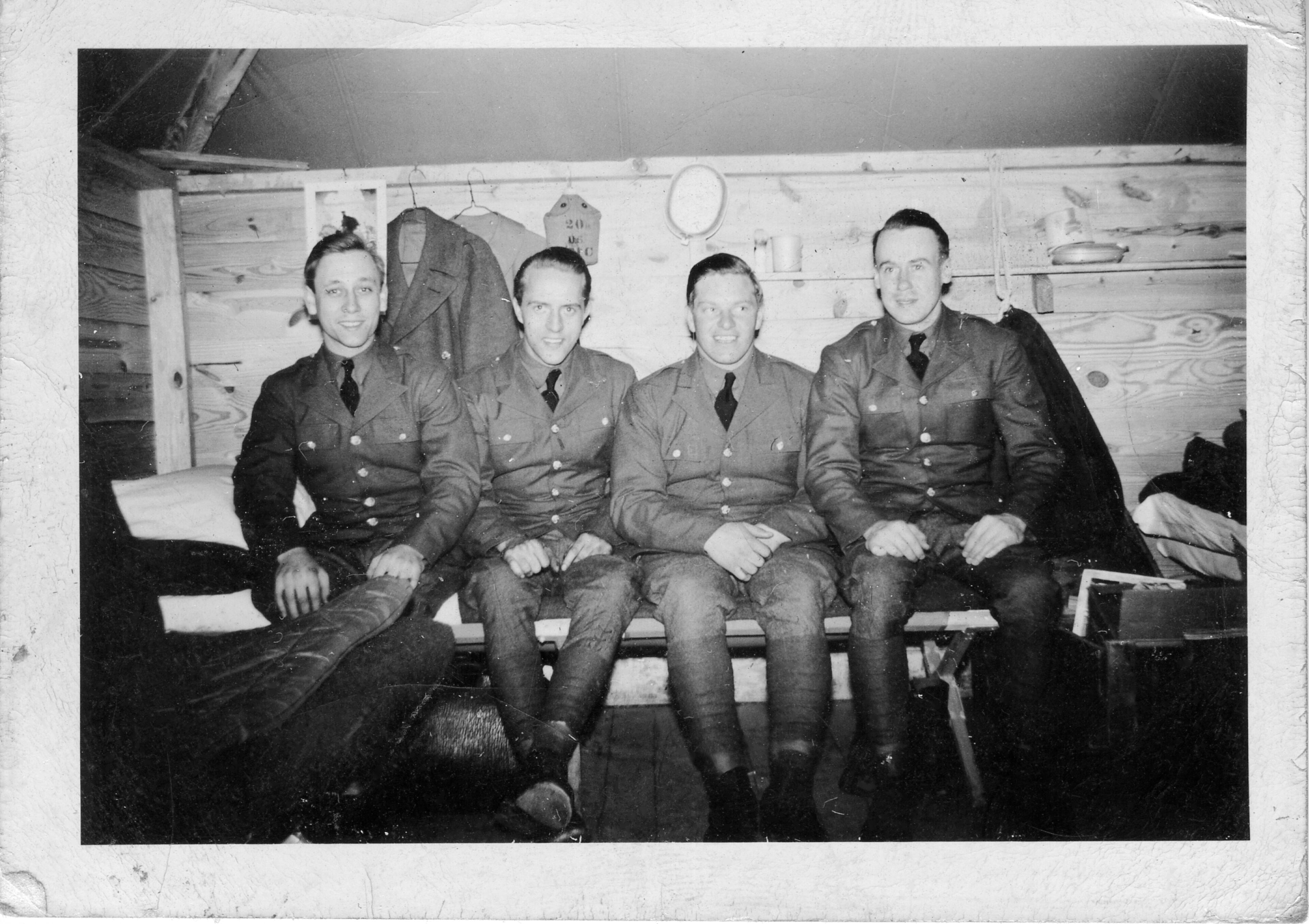 S. Sgt. Neil Garrison (second from left) and his mates. (Courtesy of Len Garrison)