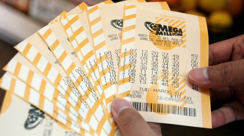 File photo of Mega Millions lottery tickets.