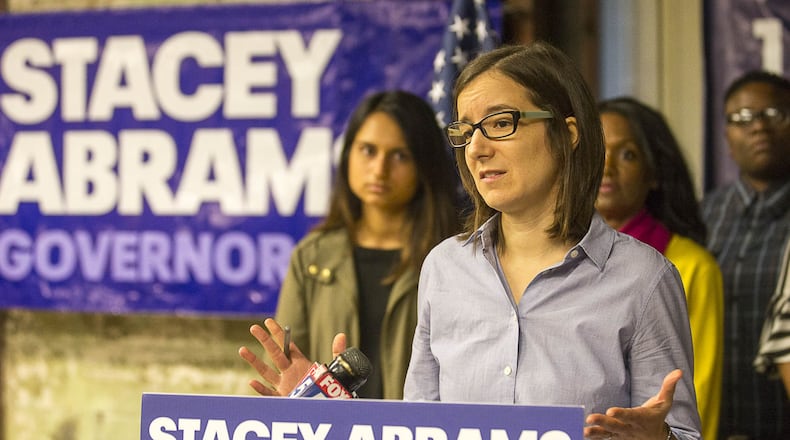 Lauren Groh-Wargo, Stacey Abrams’ campaign manager, said Friday that many votes have not been counted in the race for governor. (ALYSSA POINTER/ALYSSA.POINTER@AJC.COM)