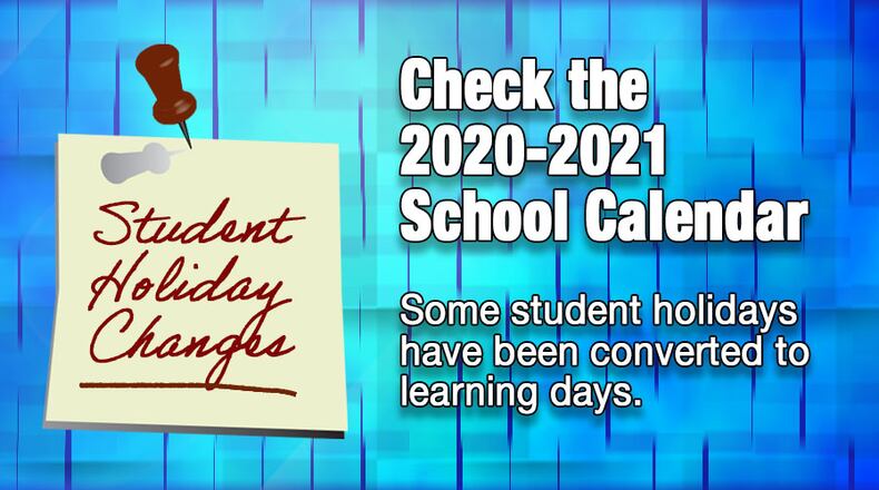 Fayette students will lose planned breaks in October and March, plus two days during Thanksgiving week. Courtesy FCBOE