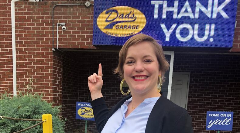 Lara Smith, who has directed Dad's Garage Theatre through a period of dramatic growth, will be leaving the improv theatre group later this year. Contributed: Dad's Garage Theatre. Courtesy: Dad's Garage Theatre