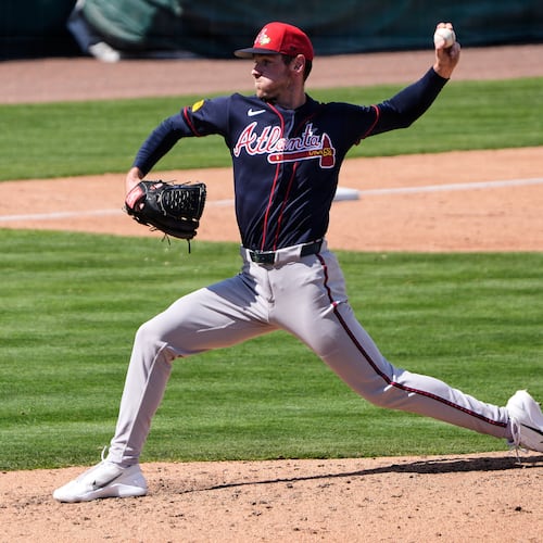 Atlanta Braves pitcher Joey Wentz throws against the Detroit Tigers in the fourth inning of a spring training baseball game, Monday, March 2, 2026, in Lakeland, Fla. (John Raoux/AP)