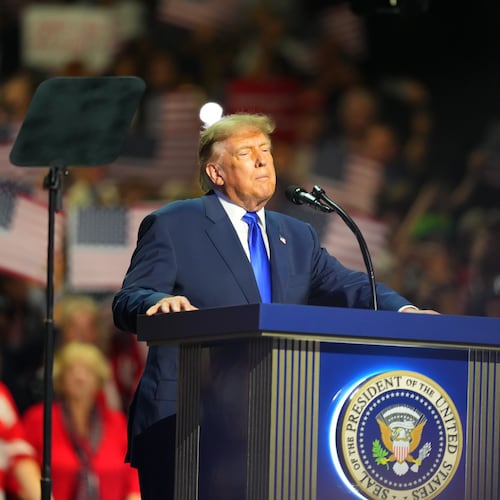 President Donald Trump speaks at the Republican convention Wednesday, Sept. 9, 2026, in Dallas. (AP Photo/Julio Cortez)