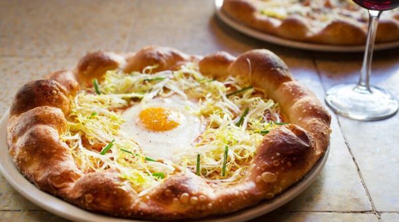 Thirteen Pies Guanciale and Farm Egg pizza. Contributed by Thirteen Pies. Photography by Mei-Chun Jau.