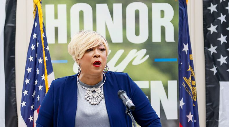 Clayton County Commission Chair Alieka Anderson-Henry called the resolution “disgusting” and a baseless “witch hunt.” (Miguel Martinez/AJC)