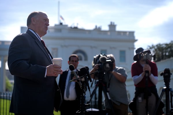 U.S. border czar Tom Homan talks with reporters at the White House on Wednesday.
