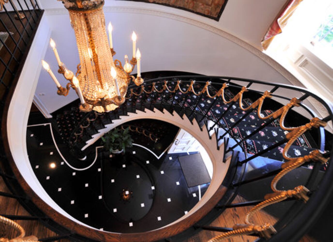 A stylish staircase adds flair to home