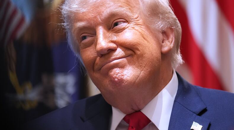 President Donald Trump listens during a Cabinet meeting at the White House, Wednesday, May 27, 2026, in Washington. (AP Photo/Jacquelyn Martin)