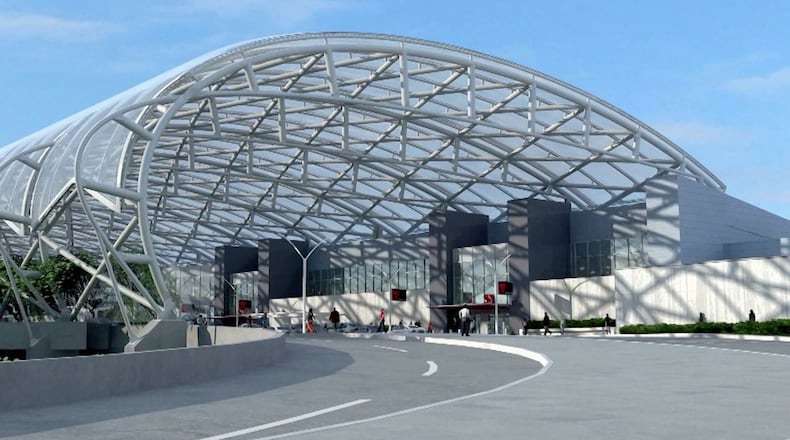 Rendering of covered curbside at Hartsfield-Jackson International Airport