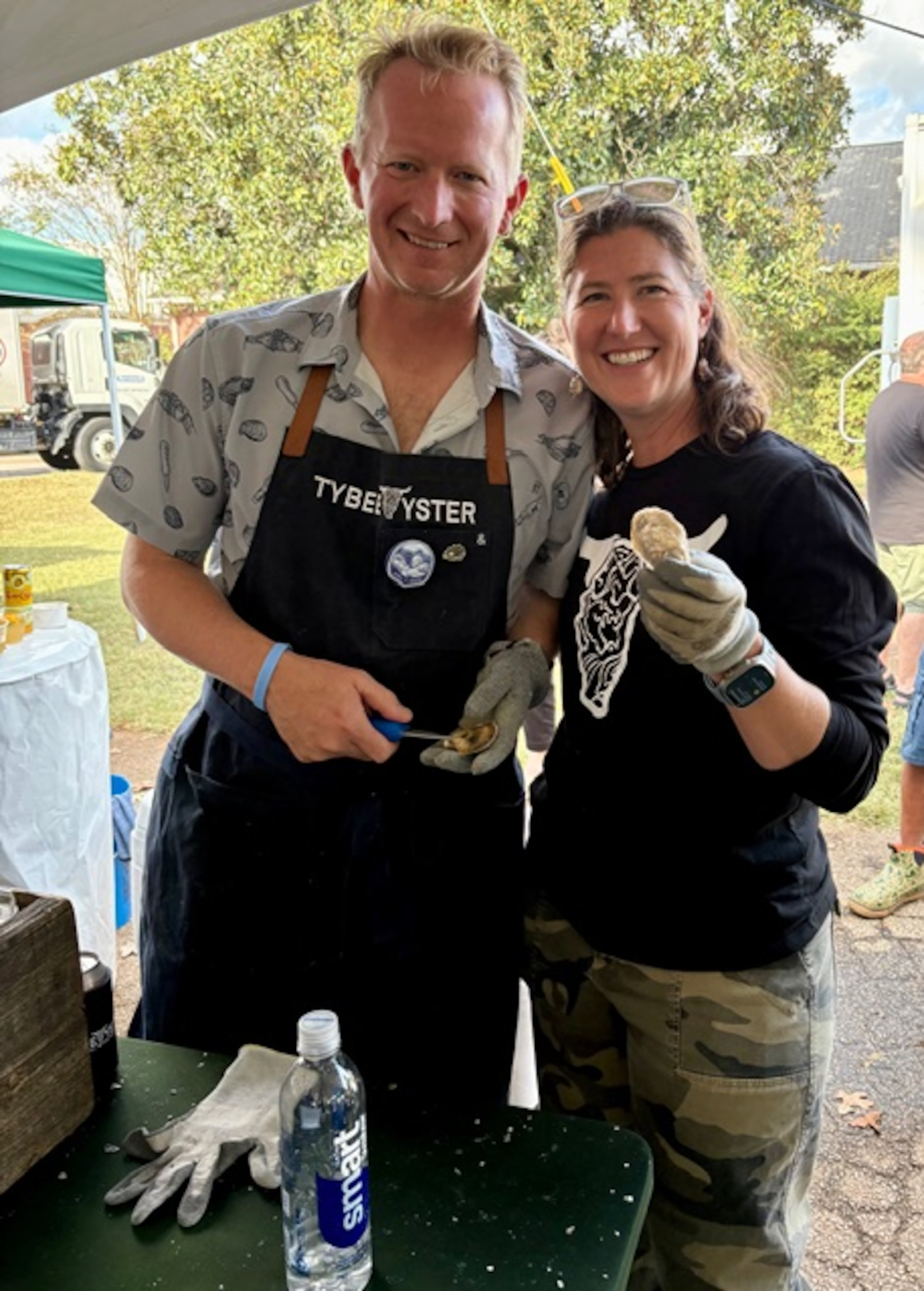 Perry and Laura Solomon are the co-founders of Tybee Oyster Co. Laura Soloman is also the founder and board chair of the nonprofit ECO Georgia. (Courtesy of ECO Georgia)