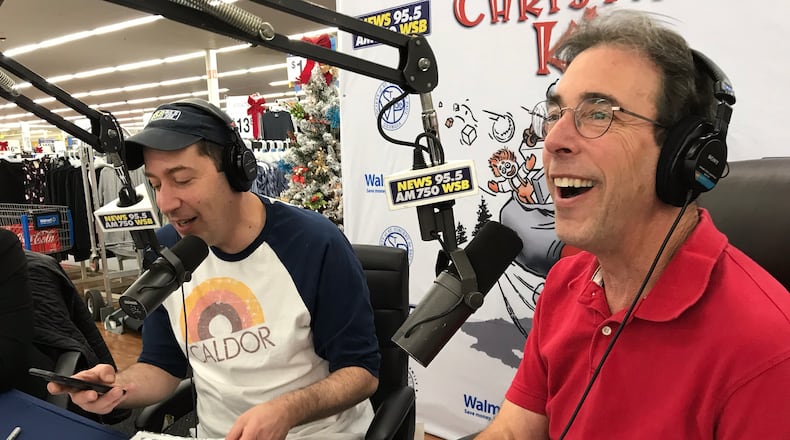 Clark Howard with Mark Arum promoting Clark's Kids at the Wal-Mart in Dunwoody November 29, 2018.