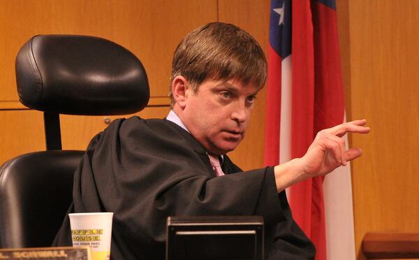 Fulton County Superior Court Judge Craig Schwall addresses the court on Friday, Feb. 3, 2012. (Johnny Crawford/AJC)