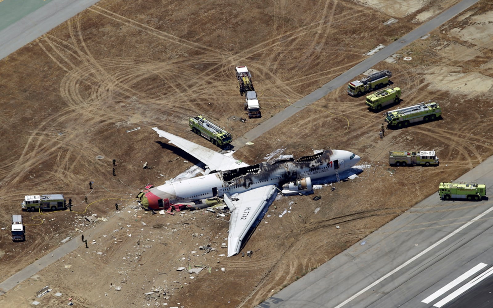 Aftermath of fiery plane crash at SFO