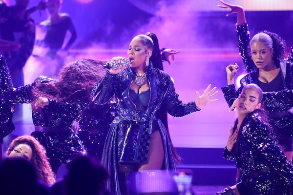 Ashanti performs a medley during the BET Awards on Monday, June 9, 2025, at the Peacock Theater in Los Angeles. (AP Photo/Chris Pizzello)