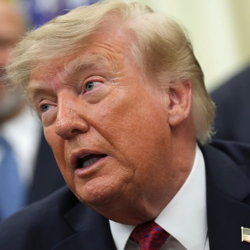 President Donald Trump speaks in the Oval Office of the White House, Monday, Aug. 31, 2026, in Washington. (AP Photo/Jacquelyn Martin)