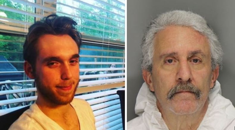 Jake Horne (left) died Thursday, the day after he was shot in the head, police said. Investigators say the 21-year-old Marietta was doing electrical work at an east Cobb home owned by Larry Epstein (right) when Epstein produced a gun and shot Horne and his boss.