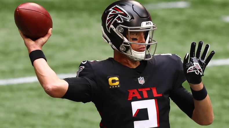 Falcons quarterback Matt Ryan prepares to play the Seattle Seahawks on Sunday, Sept. 13, 2020, in Atlanta. (Curtis Compton / Curtis.Compton@ajc.com)