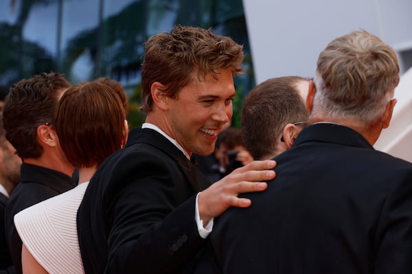 Austin Butler poses for photographers upon arrival at the premiere of the film 'Eddington' at the 78th international film festival, Cannes, southern France, Friday, May 16, 2025. (Photo by Joel C Ryan/Invision/AP)