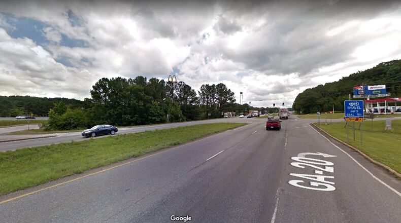 Ga. 20 east of I-75 near Cartersville will get a new left-turn lane, thanks to a $62,065 “Quick Response” project by the Georgia Department of Transportation. GOOGLE MAPS