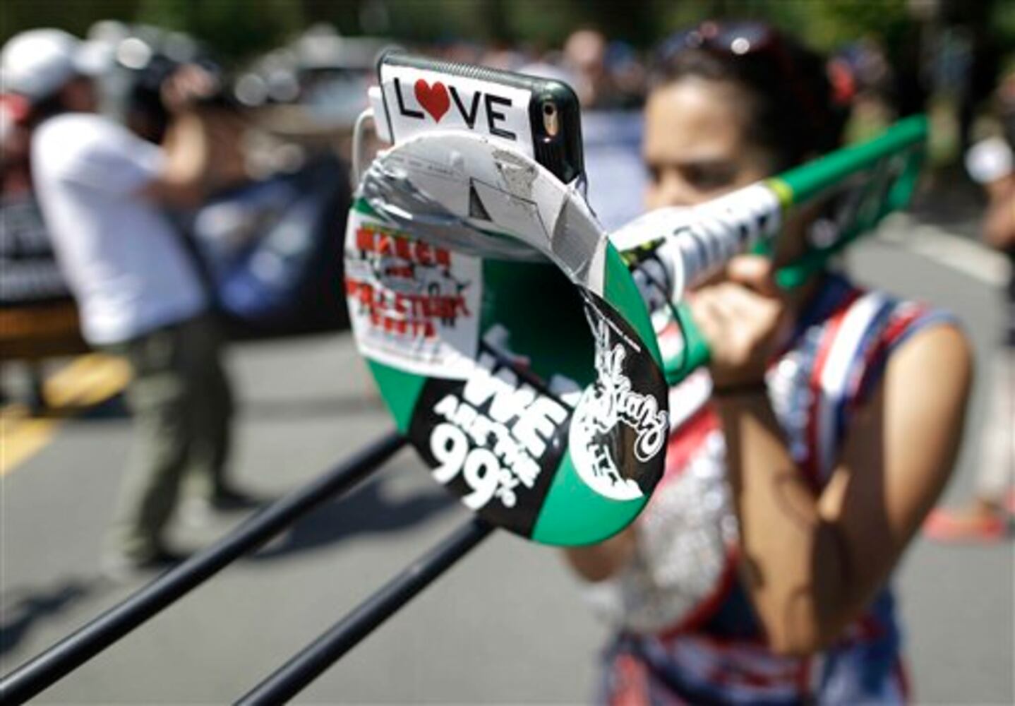 Signs seen for and against DNC in Charlotte