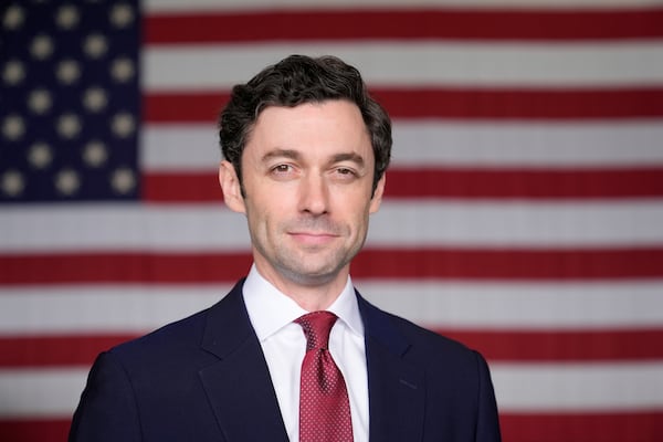Sen. Jon Ossoff, D-Ga., poses for a portrait during an event at Dobbins Air Reserve Base, Saturday, April 26, 2025, in Marietta, Ga. (AP Photo/Brynn Anderson)