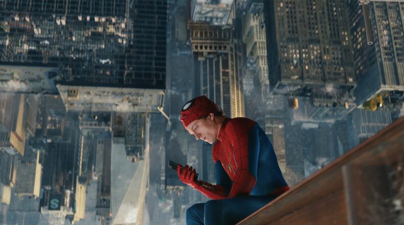 This image released by Sony Pictures shows Tom Holland in a scene from "Spider-Man: Brand New Day." (Sony Pictures via AP)